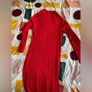 Heavy red sweater dress from Ava & Viv